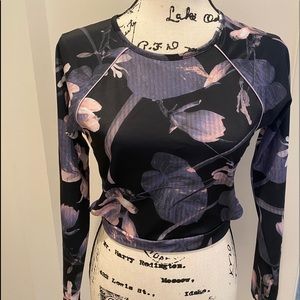 cropped swim top and rash guard